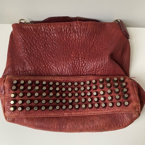 MUST GO! ALEXANDER WANG pebbled leather burgundy red bag - Picture 2 of 8